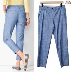 Talbots Girlfriend Chinos Chambray Blue  Cotton Straight Leg Pants